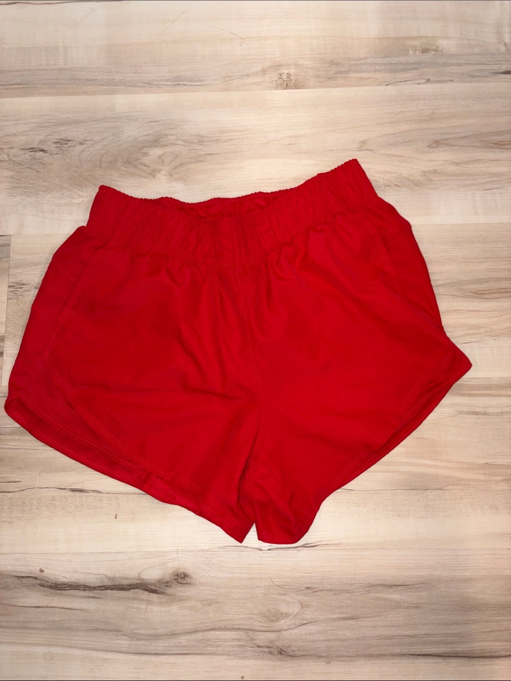 Athletic Works Women's Bright Red Elastic-Waist Running Shorts